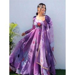 Gorgeous Organza fabric anarkali gown